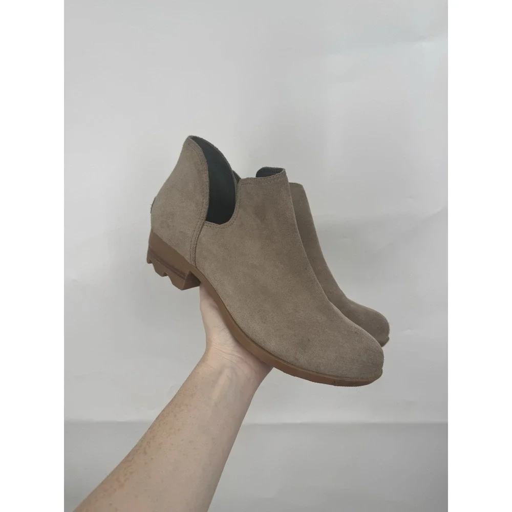 Sorel Lolla Cut Out Ankle Bootie Women 9.5 Suede Leather Western Granolagirl‎